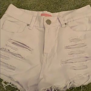 White Jean Shorts